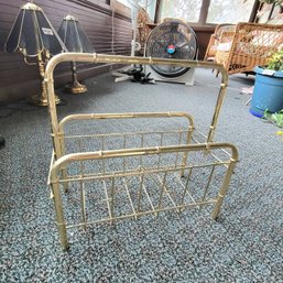 Vintage Brass Magazine Holder (Upstairs Porch)