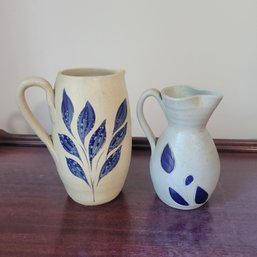 Set Of 2 Williamsburg Pottery Pitchers (LR)