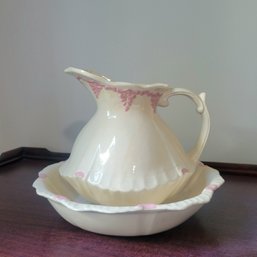 Hand Made And Painted Wash Basin With Pitcher (LR)