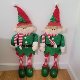 Pair Of 3' Tall Christmas Elves (LR)