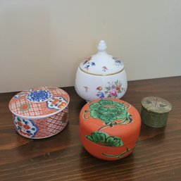 Porcelain And Stone Trinket Boxes (mB)