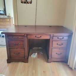 Large Wooden Desk Including Contents (MB)
