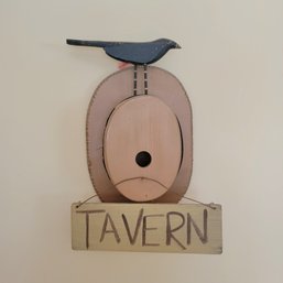 Wooden Hat Birdhouse And Tavern Sign (DR)