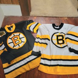 Pair Of Children's Size Bruins Jerseys Estimated Child's Large Tags Are Too Worn To Read (MB)