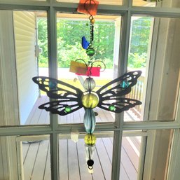 Beautiful Metal And Glass Dragonfly Suncatcher (Kitchen)