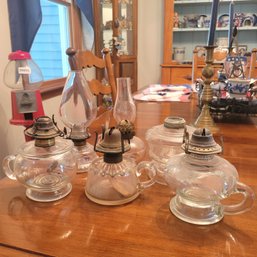 Set Of 6 Glass Oil Lamps (DR)