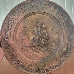 Tin 3D Sailing Ship Plate (LR)