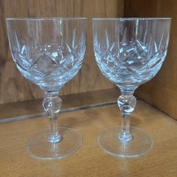 Pair Of Beautiful Vintage Waterford Crystal Wine Glasses (Kitchen)