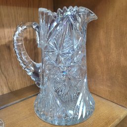 Stunning Lead Crystal Water Pitcher Very Heavy! (Kitchen)