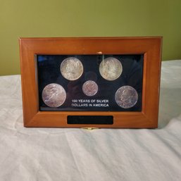 100 Years Of Silver Dollars In America In Box Dates 1928-1921-2001-1999-1978