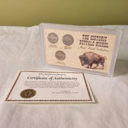 The Historic Buffalo Nickel Collection All 3 Mints Philadelphia, Denver And San Francisco & Certificate