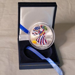 2002 American Eagle Silver Dollar In Full Color 1oz Of Pure Silver