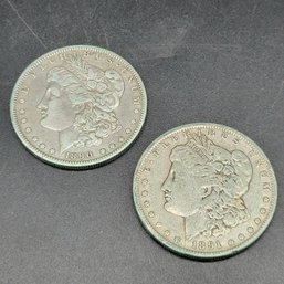 1890 And 1891 Morgan Silver Dollars Both Have 'O' Mint Mark