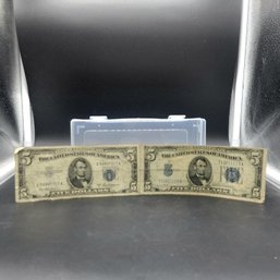 1653 A- 1934 D Silver Certificate Blue Seal $5.00 Bills