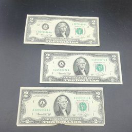 1976 A & L $2.00 Bills Set Of 3