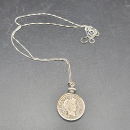 1903 Barber Dime Necklace (Coin Is Removable) 'O' Mint Mark