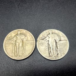 1920 And 1929 Standing Liberty Quarter Dollars