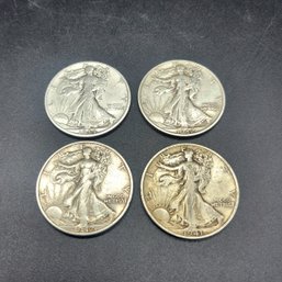 Set Of 4 Walking Liberty Half Dollars All Mint Marked Dates-1941 D, 1942 S (2) 1944 D