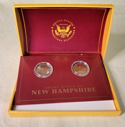 Great State Of New Hampshire State Quarters Denver Mint And Philadelphia Mint Yellow Case