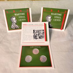 1943 Wartime Steel Cents In Information Card Set Of 3