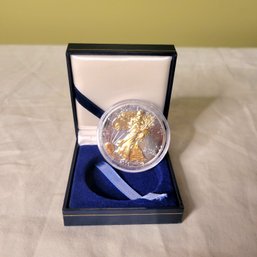 2006 Walking Liberty Silver Dollar With Gold Tone In Box