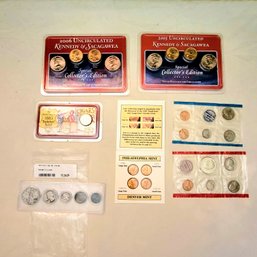 Mint Sets, Racketeer Nickel, 2003 & 2006 Kennedy And Sacagawea 1943 Coin Set