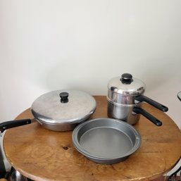 Double Boiler, Cake Pans And Revere Ware Sauce Pan (Dining Room)