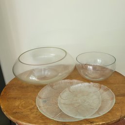 Glass Platters And Centerpiece Bowls (Dining Room)