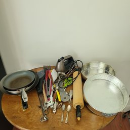 Lot Of Kitchen Utensils, Mixer, Pans And More! (Dining Room)