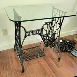 Singer Sewing Machine Table Glass Top (Dining Room)