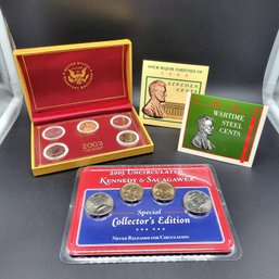 Lincoln Cents, Steel Pennies, 2003 State Quarters And 2003 Uncirculated Kennedy And Sacagawea Set