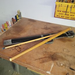 Vintage Pool Cue In Case