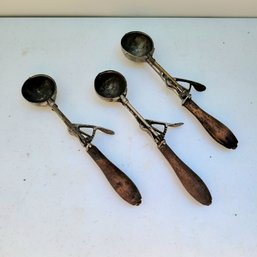 Three Vintage Ice Cream Scoopers (MS)