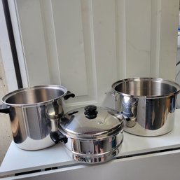 Saladmaster Stainless Steel Double Cooker Plus Additional Pot