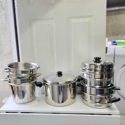 Lot Of Saladmaster Stainless Steel Pots Some Are Unmarked