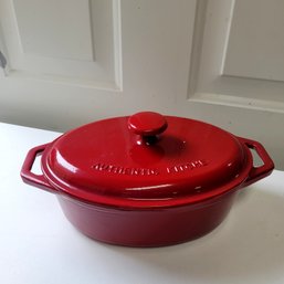 Authentic Kitchen Red Enamel Cast Iron Baker