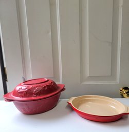 Olive And Tyme Casserole Dish And Technique Ceramic Red Baker