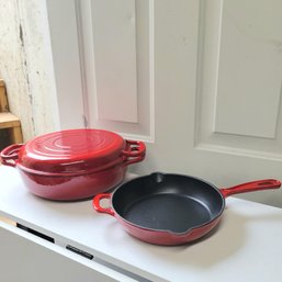 Red Cast Iron Baker And Red Cast Iron 9' Pan