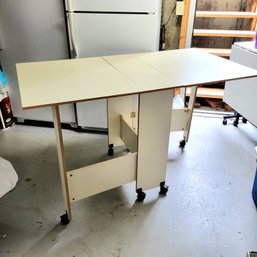 Cream Colored Foldable Crafting Table