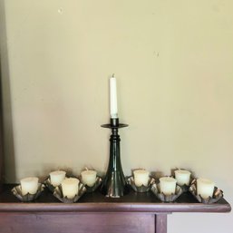 Candles In Metal Cupcake Tins Plus Other Candle In Bottle (Dining Room)