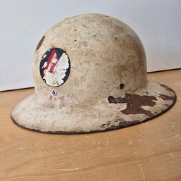 Vintage WWII Cilvil Defense Air Raid Warden Steel Helmet (KB)