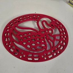 Vintage Avon Country Cast Iron Swan Trivet (BK)