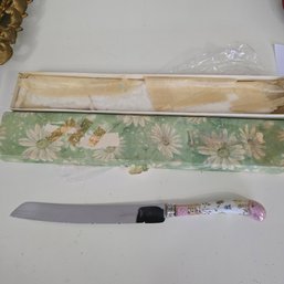 Vintage Sheffield England Porcelain Handle Cake Knife (BK)