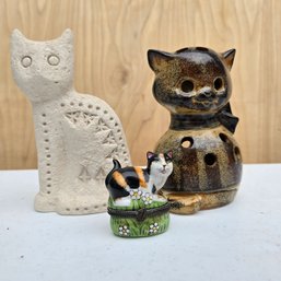 Lot Of Cat Figurines - Flavia Montelupo Unglazed Ceramic, Stoneware Japan &  Porcelain Unbranded (DM)