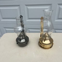 Vintage Brass Oil Lanterns With Hangers Attached (Garage)