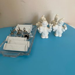 Two Sets Of Place Card Holders And Two Sets Of Miniature Goebel Salt And Pepper Shakers (Living Rm)