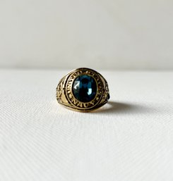 United States Navy Military Service Ring, Blue Stone (IS)