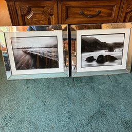 Two Large Seascape Pictures With Reflective Frames (Living Rm)