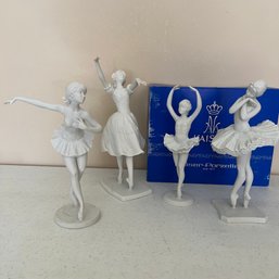 Four Porcelain Delicate Kaiser Ballerinas Including Odette (Living Rm)