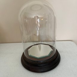 Cloche With Wooden Base And Mirror (Living Rm)